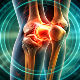 Glowing Inflamed Knee Joint